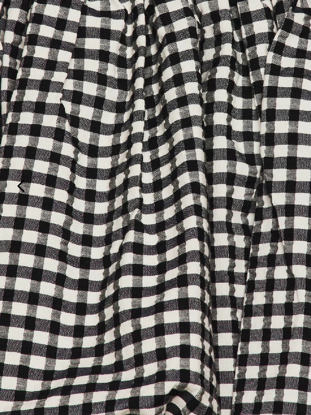 Lovers + Friends Carolina Mini Dress XL Black Gingham Bubble Hem Off Shoulder - Picture 3 of 6